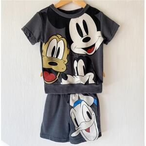 Disney Mickey Baby Gray Co Shorts Set Size 2T